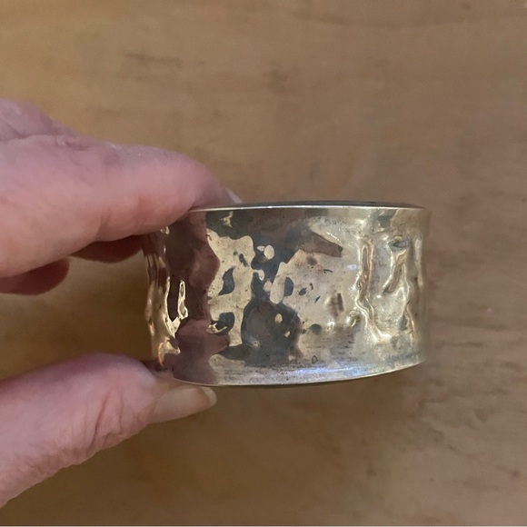 Sterling Silver Hammered Cuff Bracelet - Picture 7 of 9